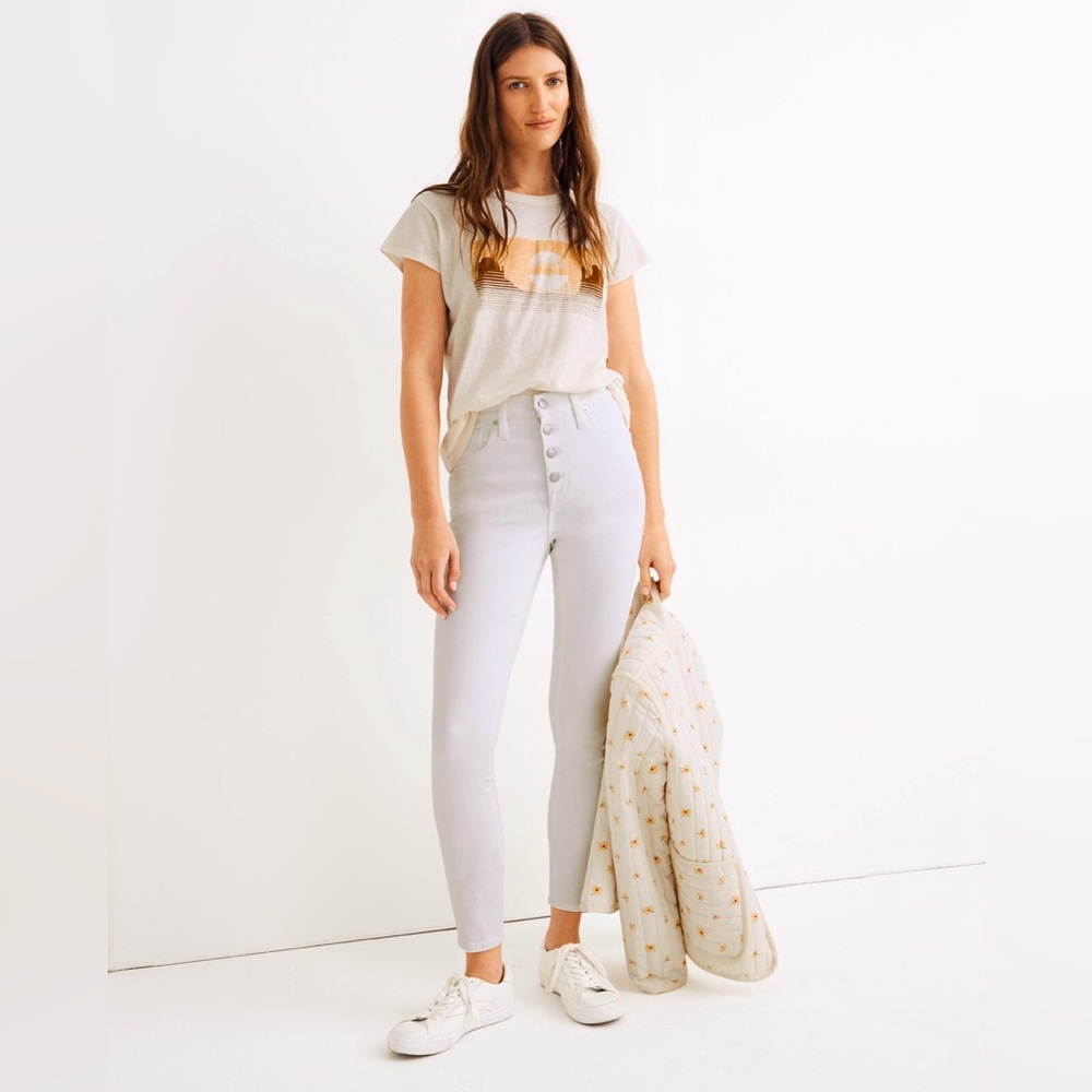 10" High-Rise Skinny Cropped White Madewell Jeans